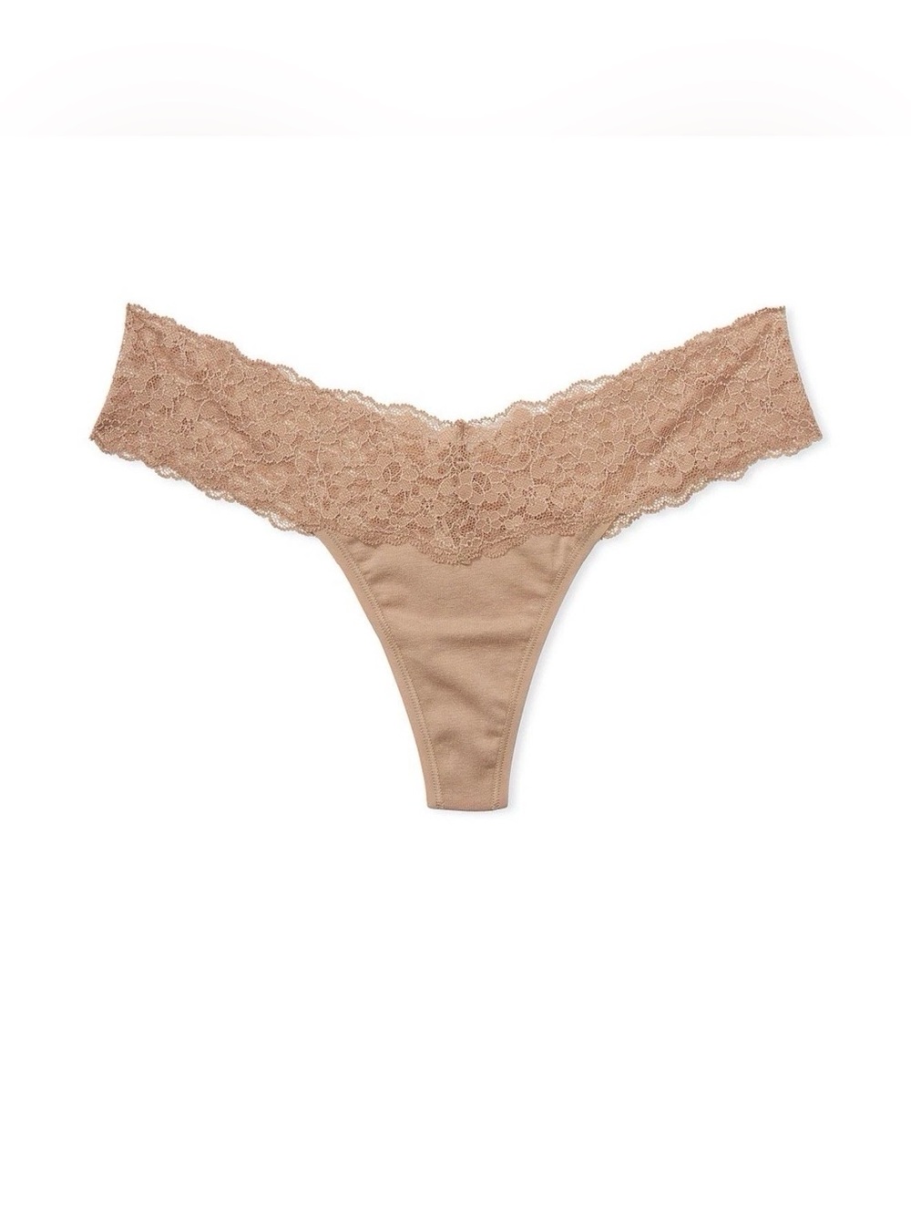 Victoria's Secret Lace-Waist Cotton Thong Panty ~ Size X-Small
